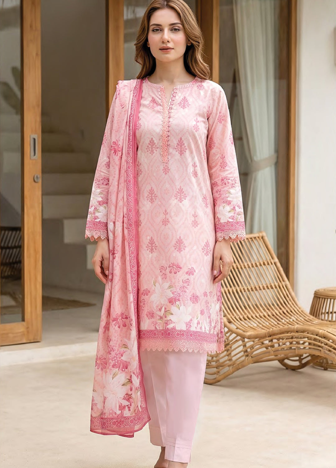 Summer Prints by Lakhany Unstitched Printed Lawn 3 Piece Suit LSM26USP LG-RL-0454 - Summer Collection