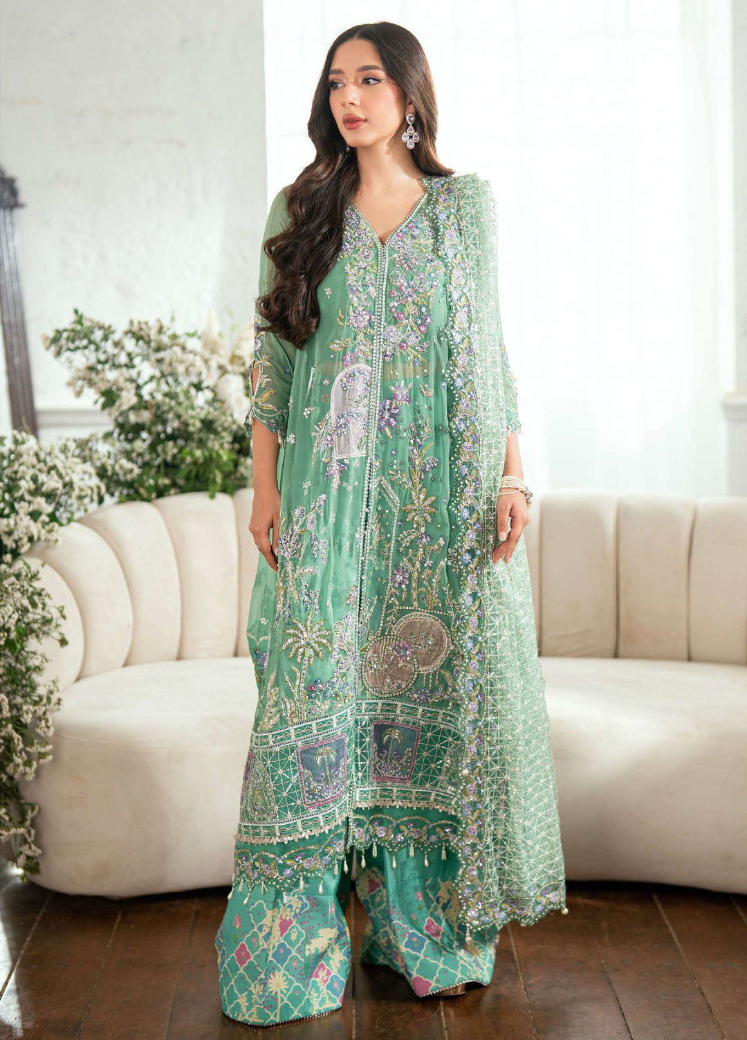 Shaam Shandar By Mushq Luxury Chiffon Unstitched 3 Piece Suits MQ25SC D-8 Adaa - Festive Collection