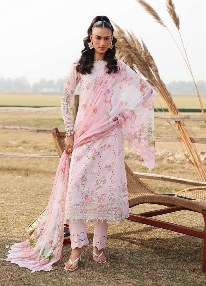 Sardinia Unstitched Embroidered Lawn 3 Piece Suit SRD26ULF D-1 ROSE BUD - Festive Collection