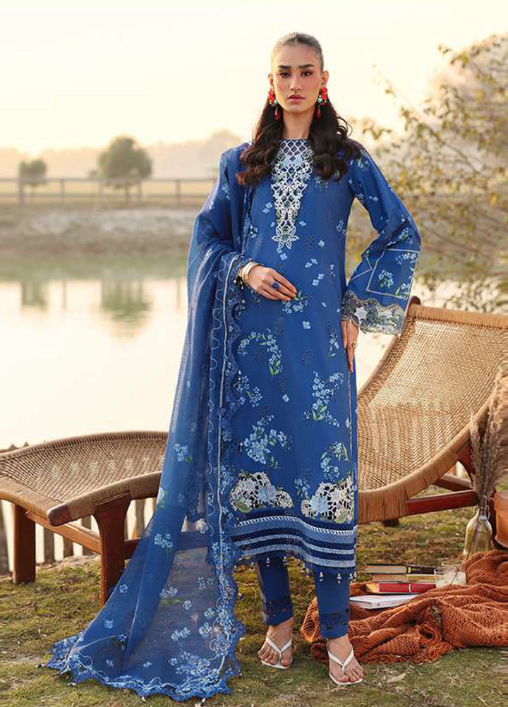 Sardinia Unstitched Embroidered Lawn 3 Piece Suit SRD26ULF D-6 RIVERSIDE - Festive Collection