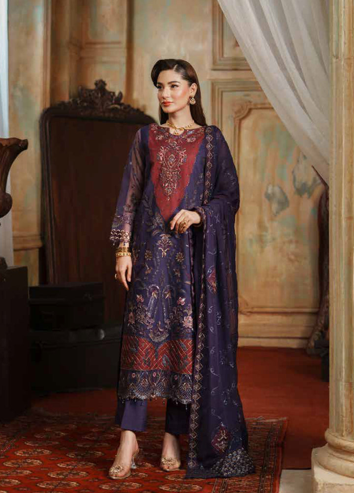 Zurgul by Zebtan Embroidered Organza Suits Unstitched 3 Piece ZB25ZF ZG-04 - Formals Collection