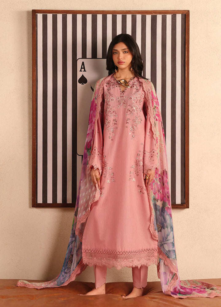 Raha by Nureh Unstitched Embroidered Lawn Doria 3 Piece Suit NU26ULR NE-249 - Summer Collection