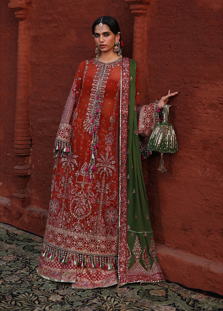 Hussain Rehar Unstitched Embroidered Chiffon 3 Piece Suit HR26UW D-836 Hemali - Wedding Collection