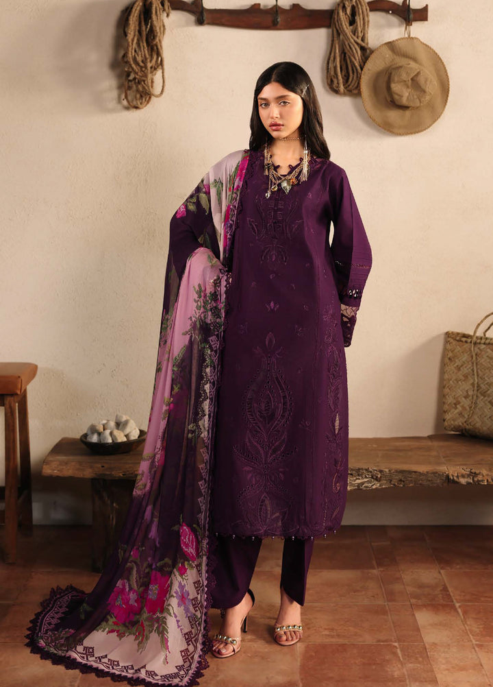 Raha by Nureh Unstitched Embroidered Lawn Doria 3 Piece Suit NU26ULR NE-246 - Summer Collection