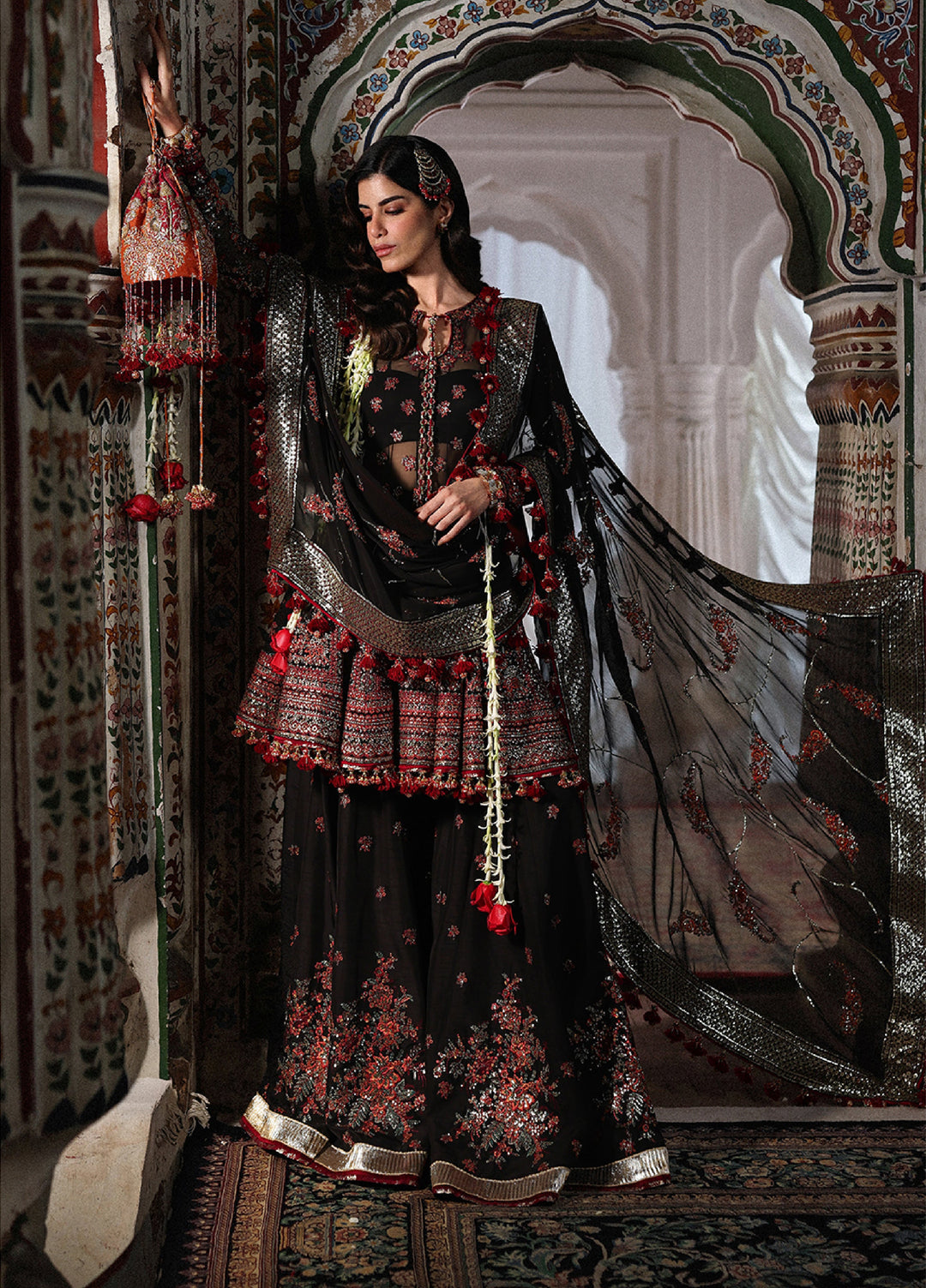 Hussain Rehar Unstitched Embroidered Chiffon 3 Piece Suit HR26UW D-835 Siyara - Wedding Collection