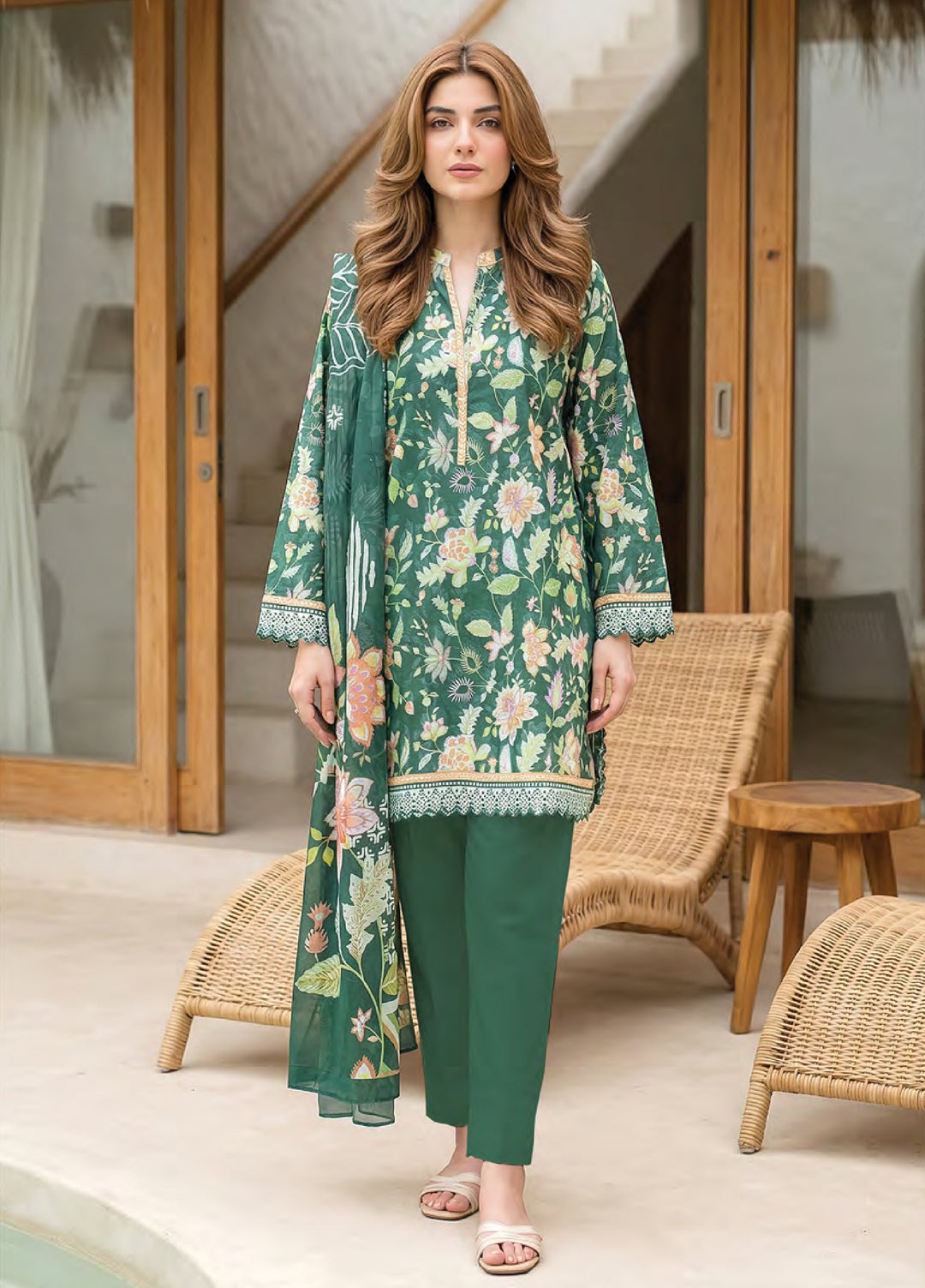 Summer Prints by Lakhany Unstitched Printed Lawn 3 Piece Suit LSM26USP LG-RL-0452 - Summer Collection