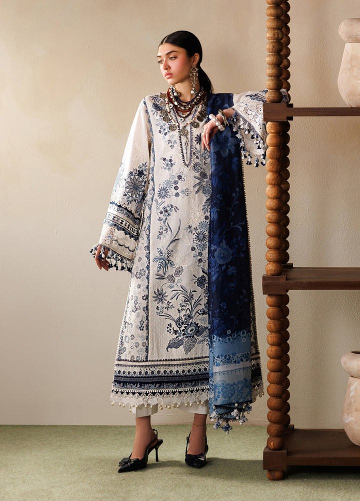 Baroque Unstitched Embroidered Lawn 3 Piece Suit BQ26ULE EL26-D06 - Eid Collection