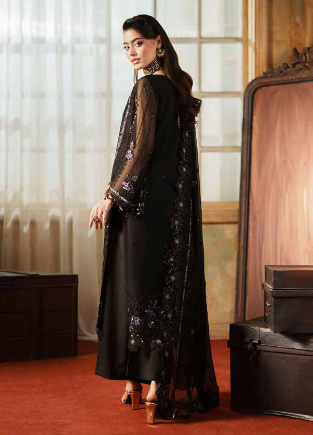 Zurgul by Zebtan Embroidered Chiffon Suits Unstitched 3 Piece ZB25ZF ZG-02 - Formals Collection