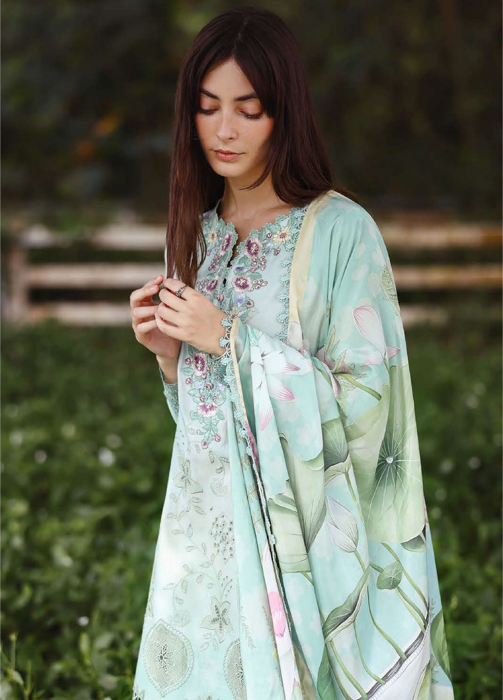 Solace by Mushq Unstitched Chikankari Lawn 3 Piece Suit MU26ULS Tranquil Muse MUNSS260208 - Festive Collection