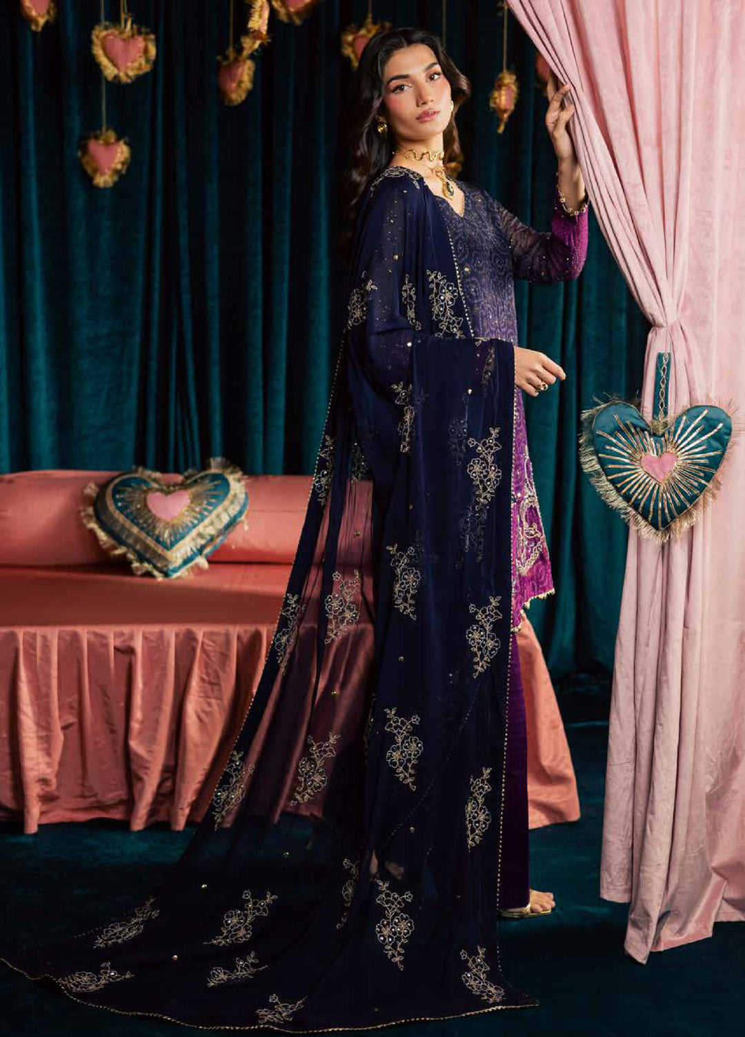 Mukeshkari by Nureh Unstitched Embroidered Chiffon 3 Piece Suit NU26UM MK- 23 - Festive Collection