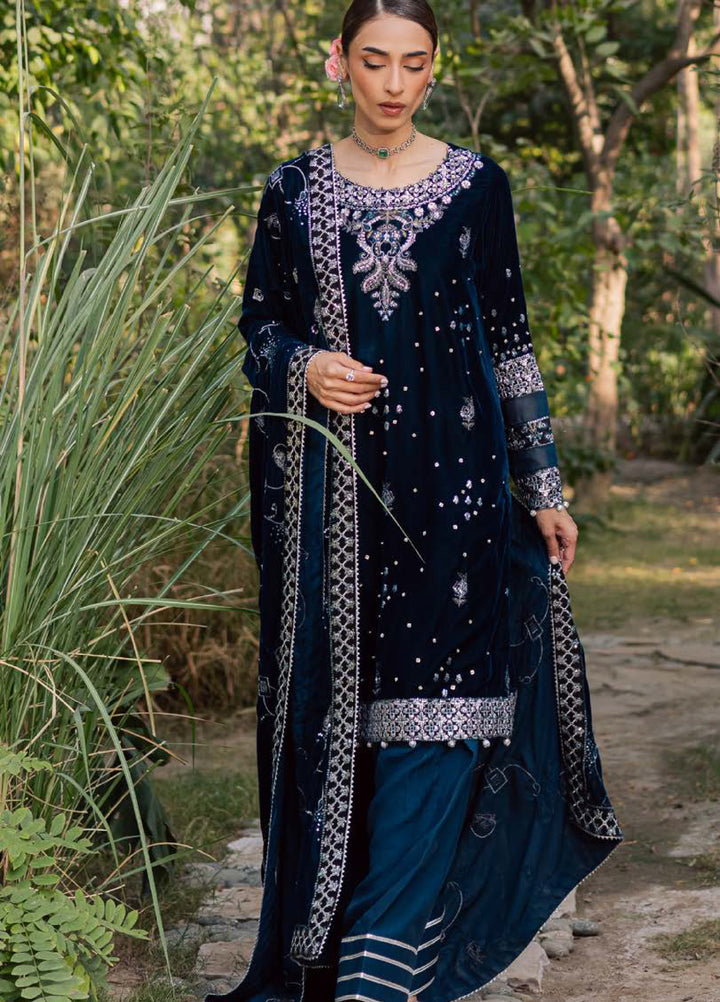 Maya by Nureh Unstitched Velvet Embroidered 3 Piece Suits NU25MV NW-114 - Festive Collection