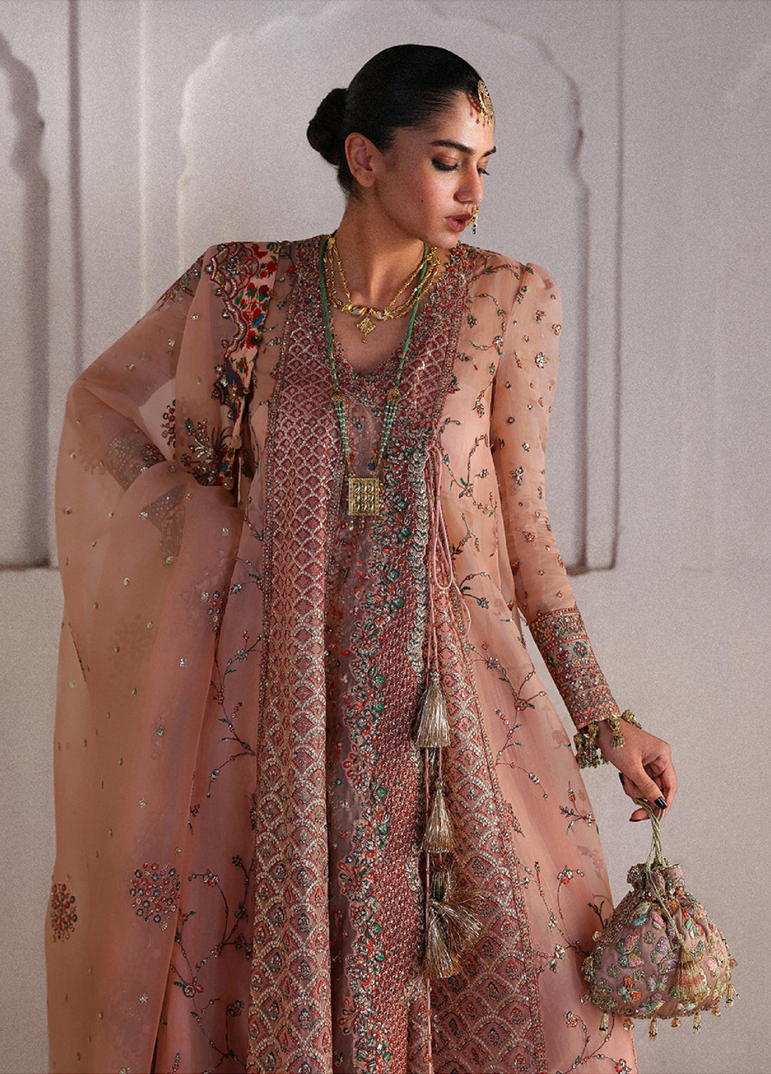 Hussain Rehar Unstitched Embroidered Organza 3 Piece Suit HR26UW D-837 Malka - Wedding Collection