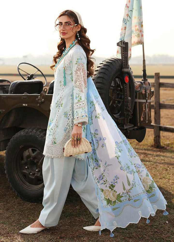 Sardinia Unstitched Embroidered Lawn 3 Piece Suit SRD26ULF D-2 SKY BELLS - Festive Collection