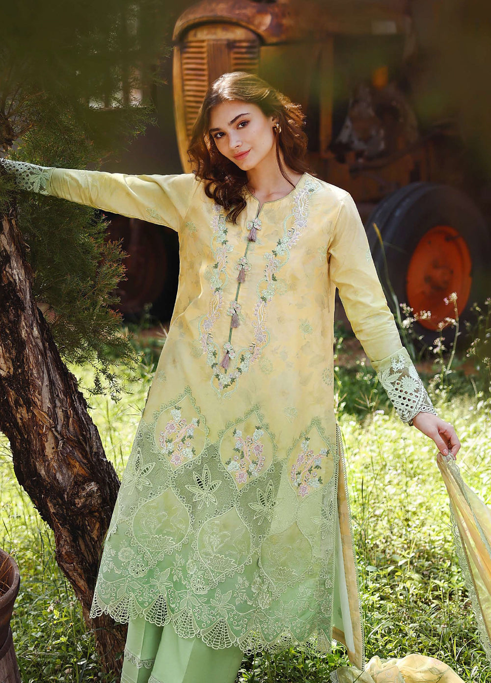 Solace by Mushq Unstitched Chikankari Lawn 3 Piece Suit MU26ULS Quiet Bloom MUNSS260210 - Festive Collection