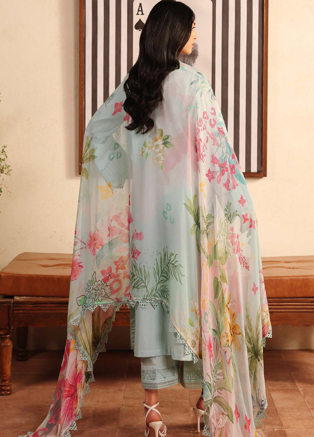 Raha by Nureh Unstitched Embroidered Lawn Doria 3 Piece Suit NU26ULR NE-250 - Summer Collection