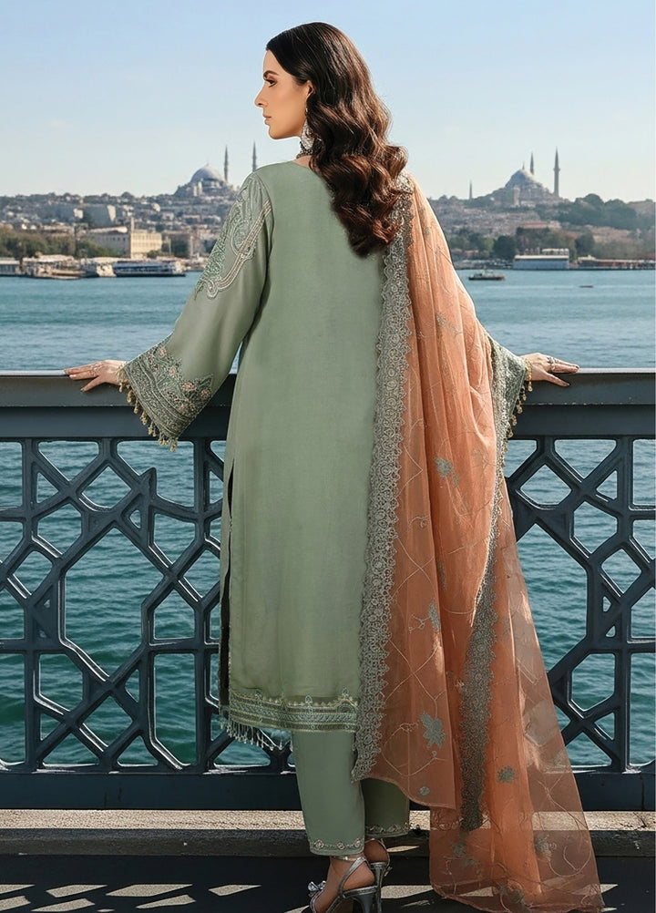 Mehr-E-Mah by Imrozia Premium Pret Embroidered Bamber Chiffon 3 Piece I-245 Dilara Sultan - Festive Collection