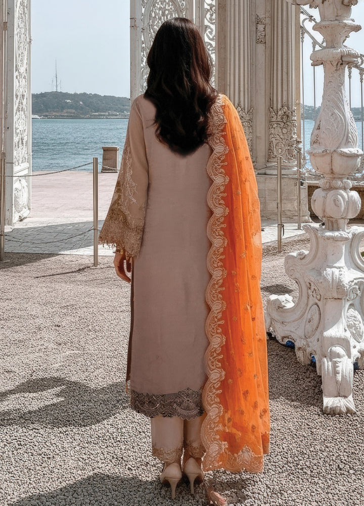 Mehr-E-Mah by Imrozia Premium Pret Embroidered Bamber Chiffon 3 Piece I-241 Ruveyda - Festive Collection