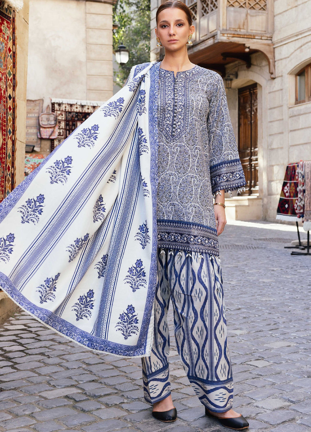 Meerak Pret Embroidered Khaddar 3 Piece Irina - Winter Collection