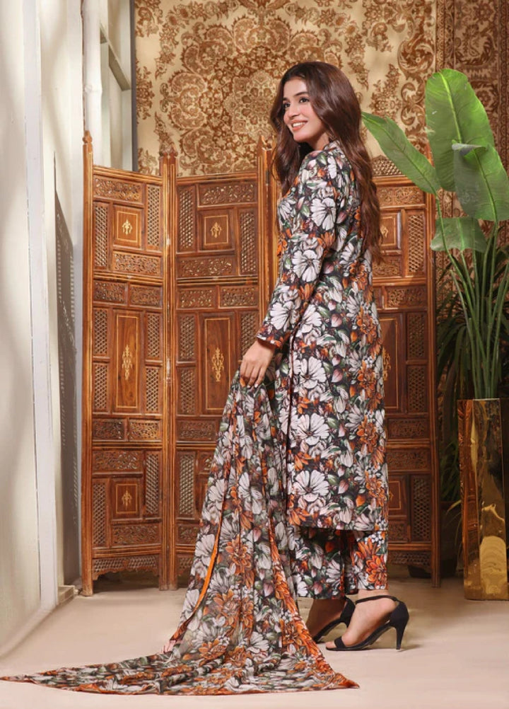 Feathers Pret Printed Lawn 3 Piece Suit Peru