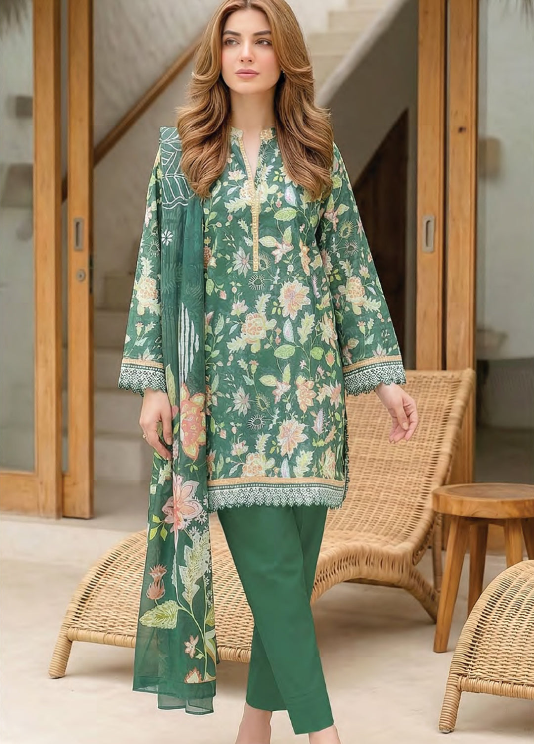 Summer Prints by Lakhany Unstitched Printed Lawn 3 Piece Suit LSM26USP LG-RL-0452 - Summer Collection