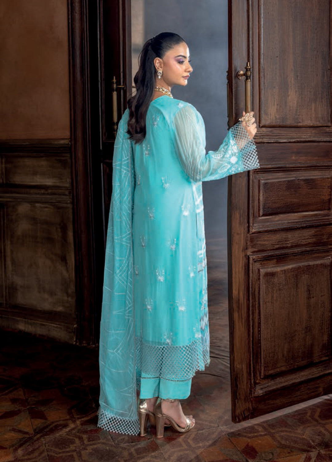 Aura by Zebtan Embroidered Chiffon Suits Unstitched 3 Piece ZB25AF AR-05 - Festive Collection
