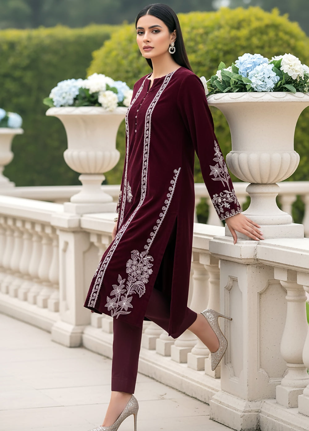 Lakhany Womens Pret Embroidered Velvet 1 Piece LG-RL-0336-W-EMB-1P - Festive Collection