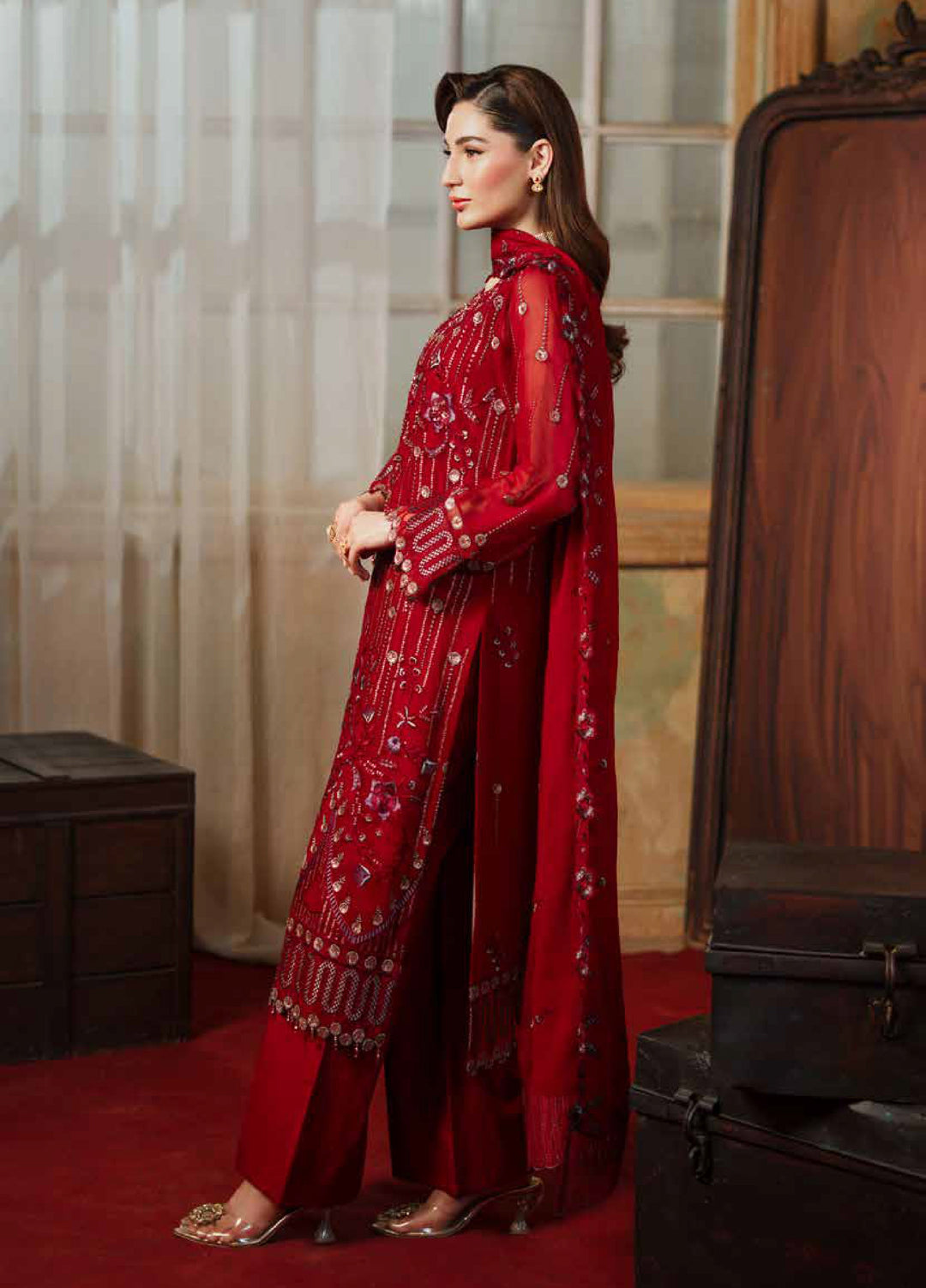 Zurgul by Zebtan Embroidered Chiffon Suits Unstitched 3 Piece ZB25ZF ZG-05 - Formals Collection