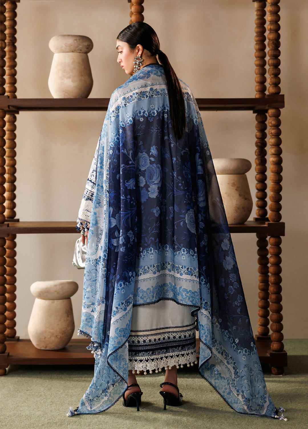 Baroque Unstitched Embroidered Lawn 3 Piece Suit BQ26ULE EL26-D06 - Eid Collection