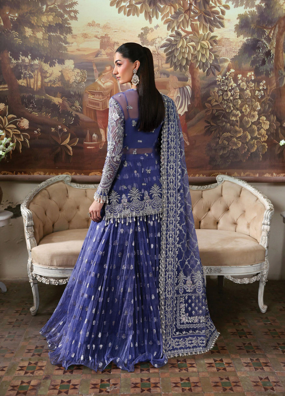 Dastangoi by Afrozeh Unstitched Formal Embroidered Organza 3 Piece Suits  AF25DF D-9 Bloomevil - Formal Collection