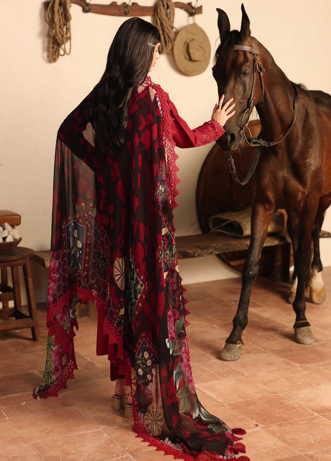 Raha by Nureh Unstitched Embroidered Lawn Doria 3 Piece Suit NU26ULR NE-248 - Summer Collection