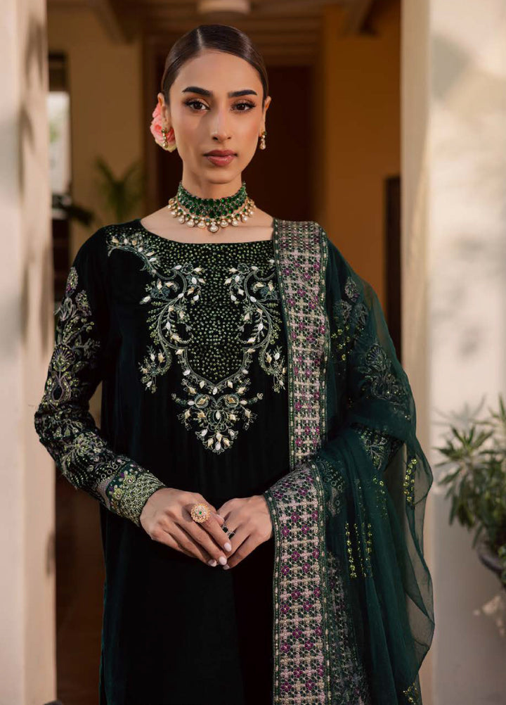 Maya by Nureh Unstitched Velvet Embroidered 3 Piece Suits NU25MV NW-115 - Festive Collection
