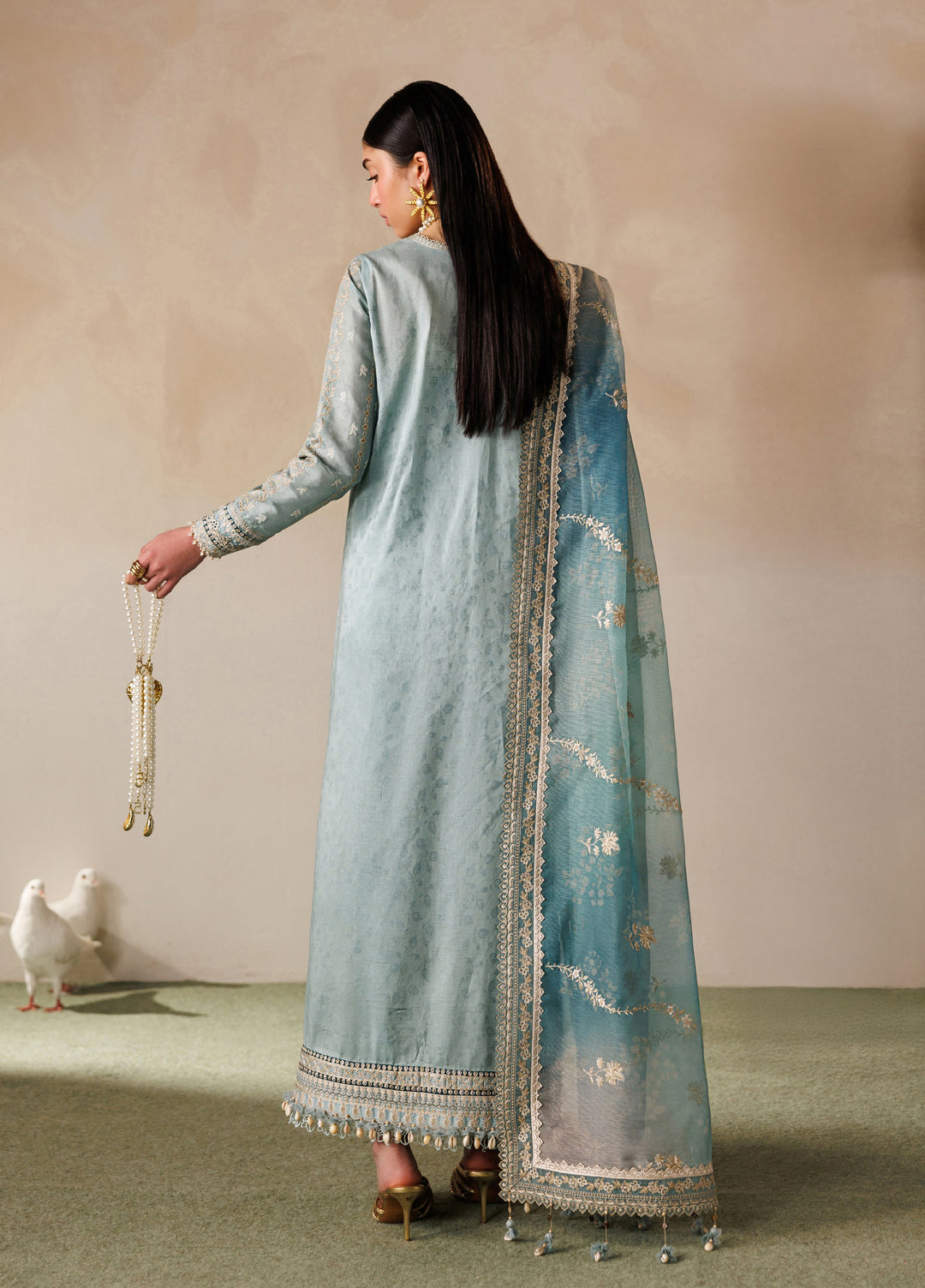 Baroque Unstitched Embroidered Lawn 3 Piece Suit BQ26ULE EL26-D01 - Eid Collection