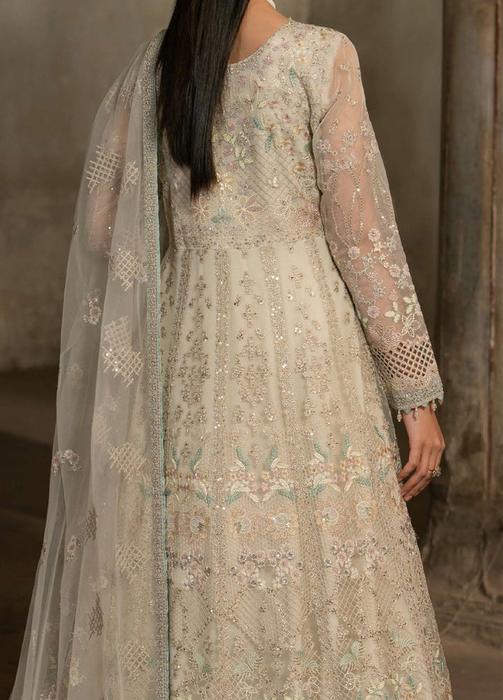 Humsafer by Lavish Premium Unstitched Embroidered Organza 3 Pcs Suit LVP26UH H-06 White Dove - Festive