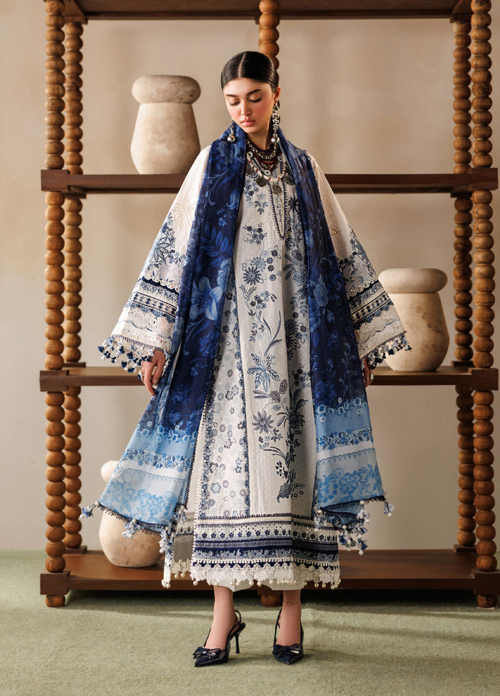 Baroque Unstitched Embroidered Lawn 3 Piece Suit BQ26ULE EL26-D06 - Eid Collection