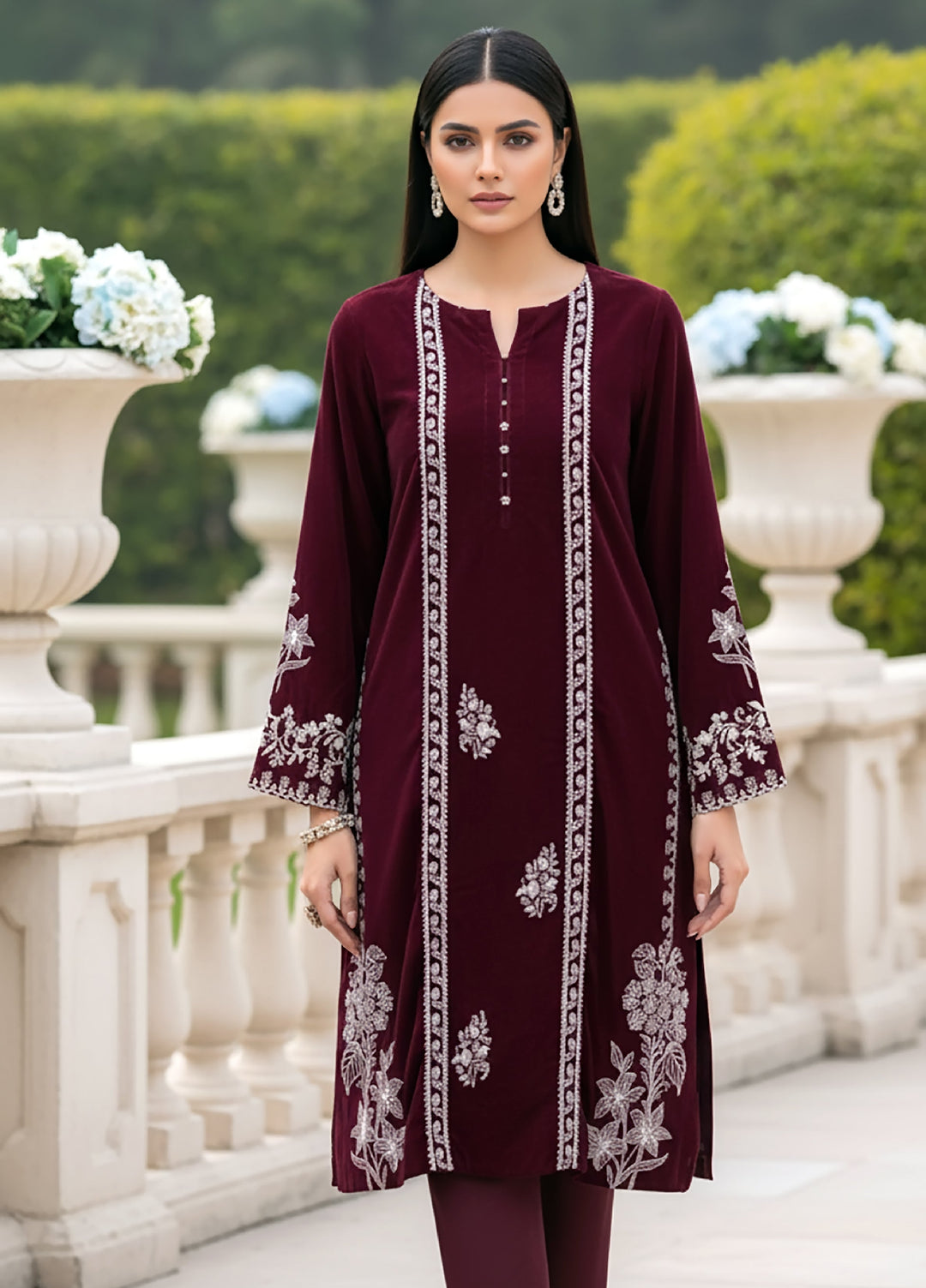 Lakhany Womens Pret Embroidered Velvet 1 Piece LG-RL-0336-W-EMB-1P - Festive Collection