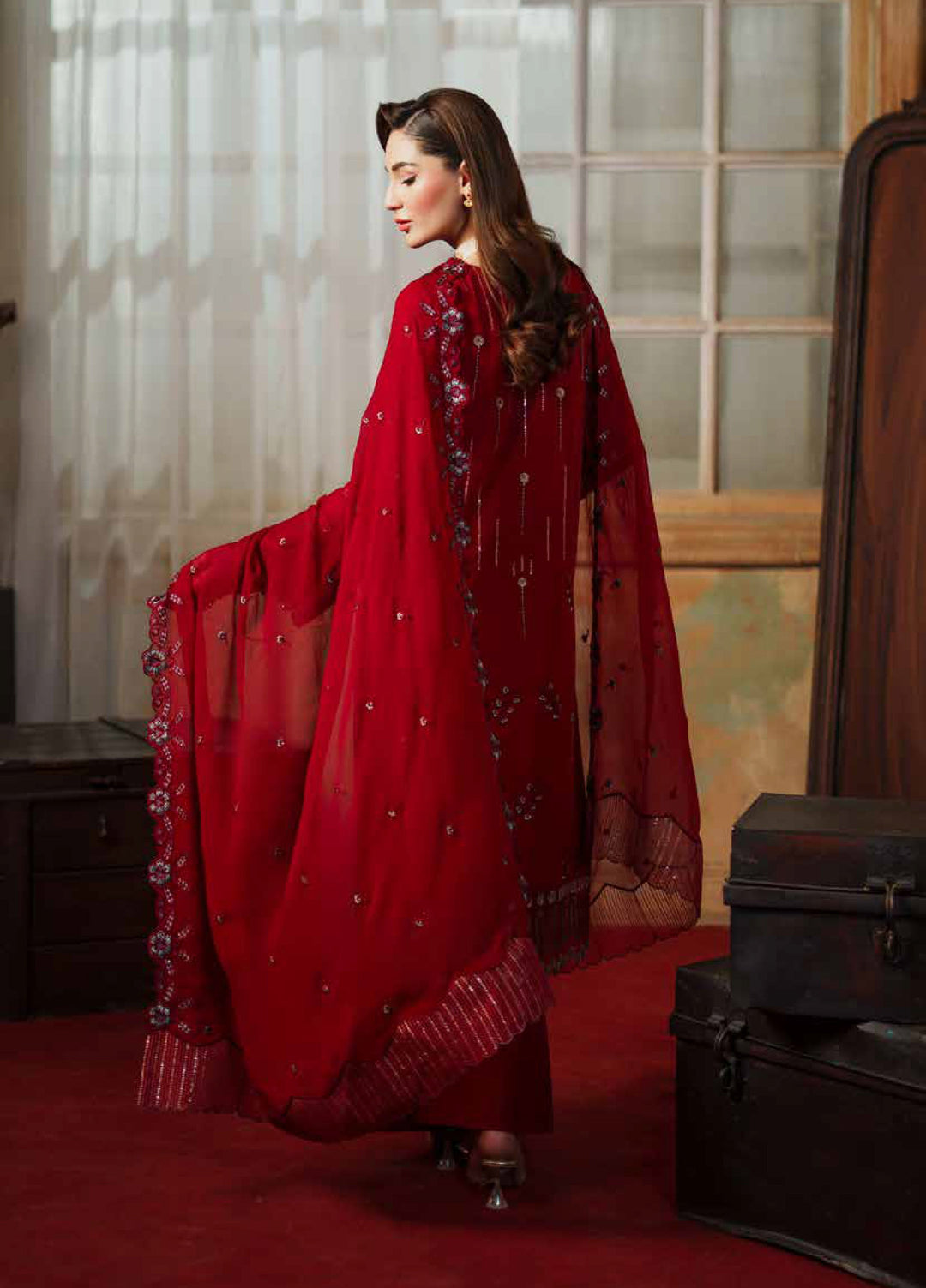 Zurgul by Zebtan Embroidered Chiffon Suits Unstitched 3 Piece ZB25ZF ZG-05 - Formals Collection