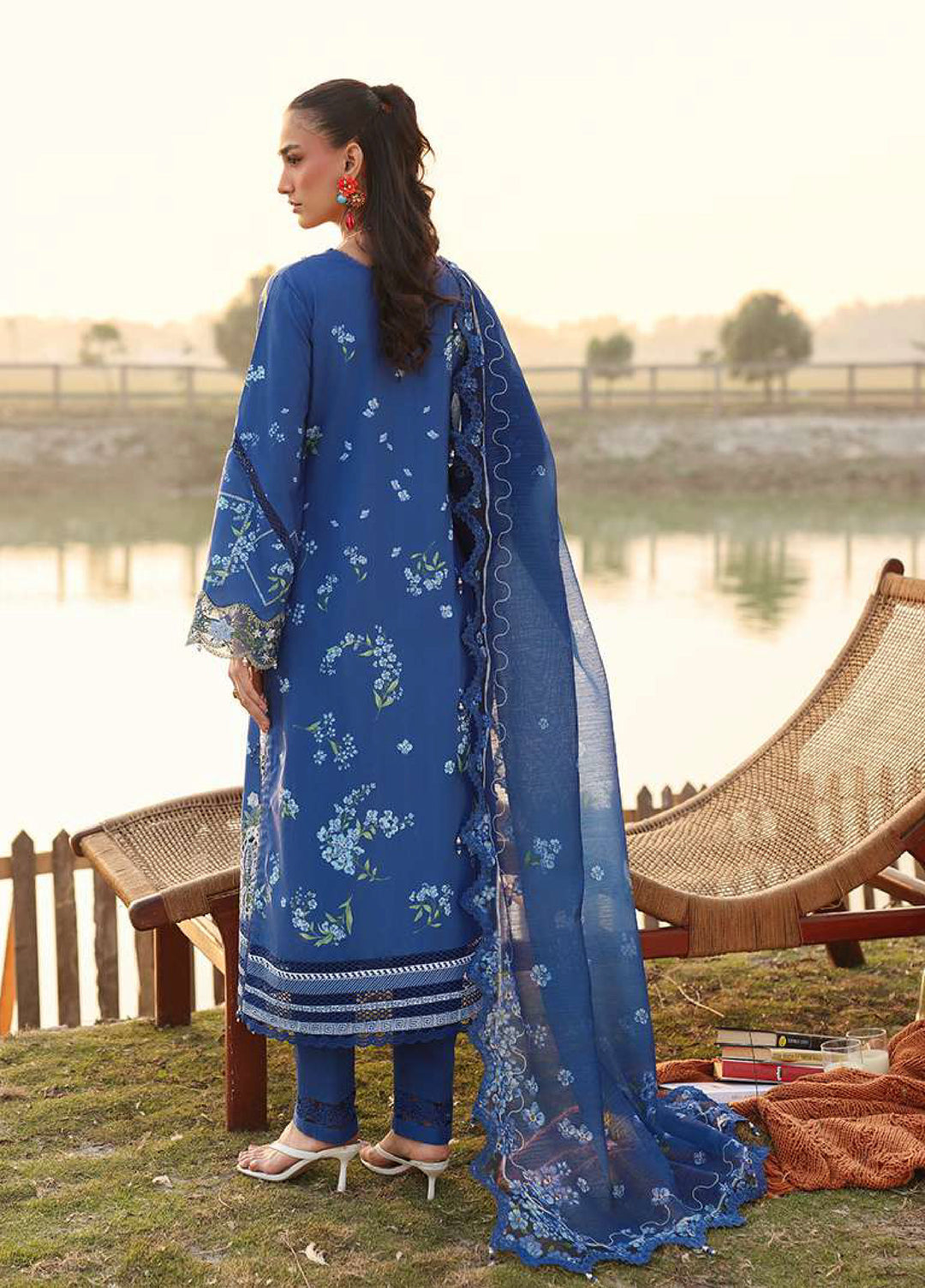 Sardinia Unstitched Embroidered Lawn 3 Piece Suit SRD26ULF D-6 RIVERSIDE - Festive Collection