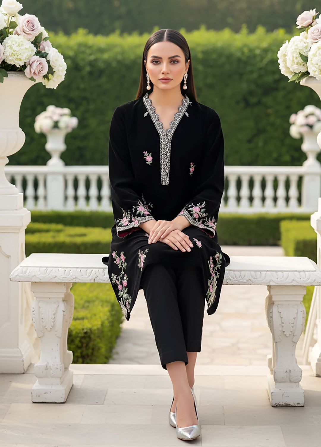 Lakhany Womens Pret Embroidered Velvet 1 Piece LG-IZ-0501-W-EMB-1P - Festive Collection