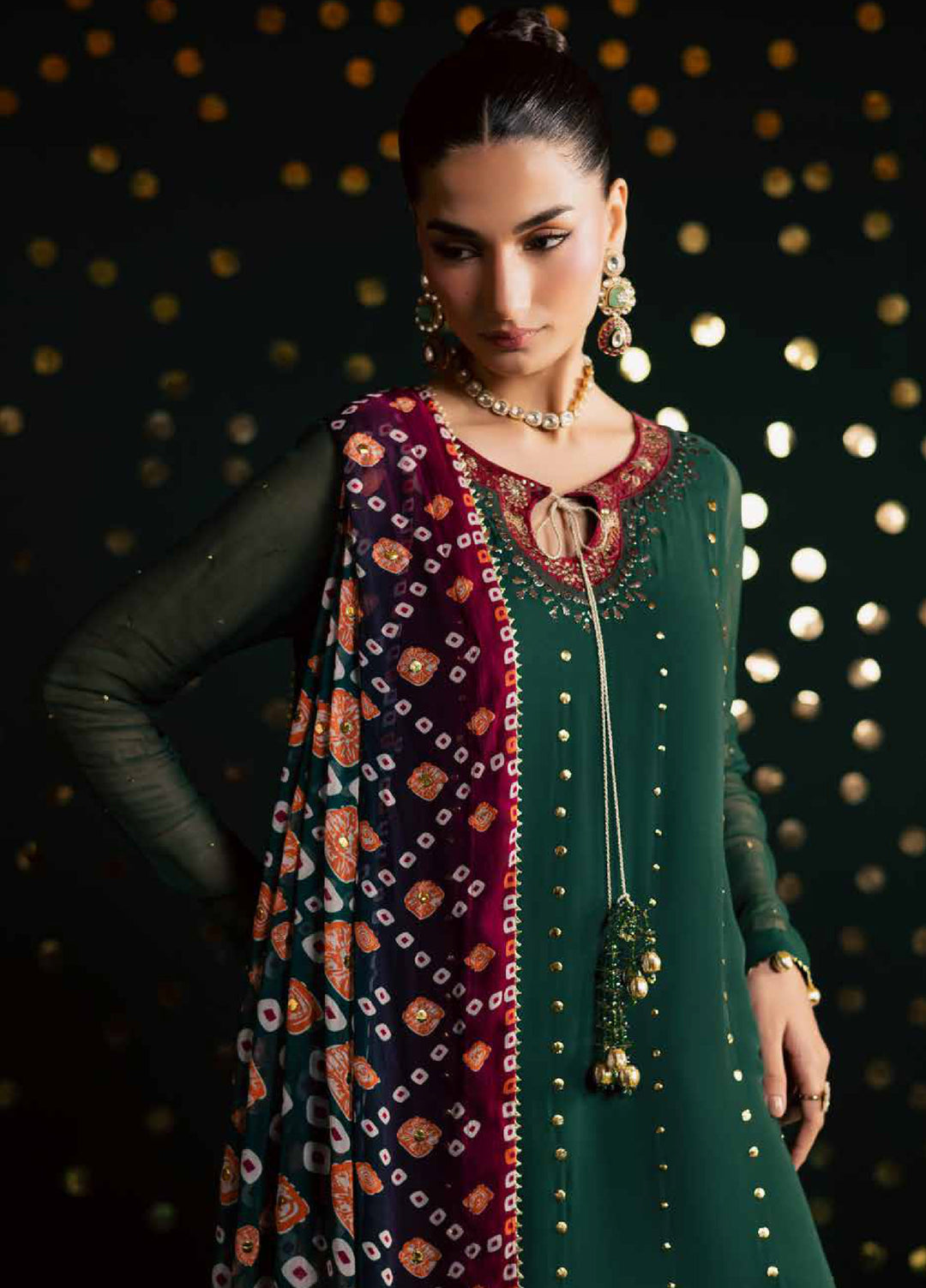 Mukeshkari by Nureh Unstitched Embroidered Chiffon 3 Piece Suit NU26UM MK- 20 - Festive Collection