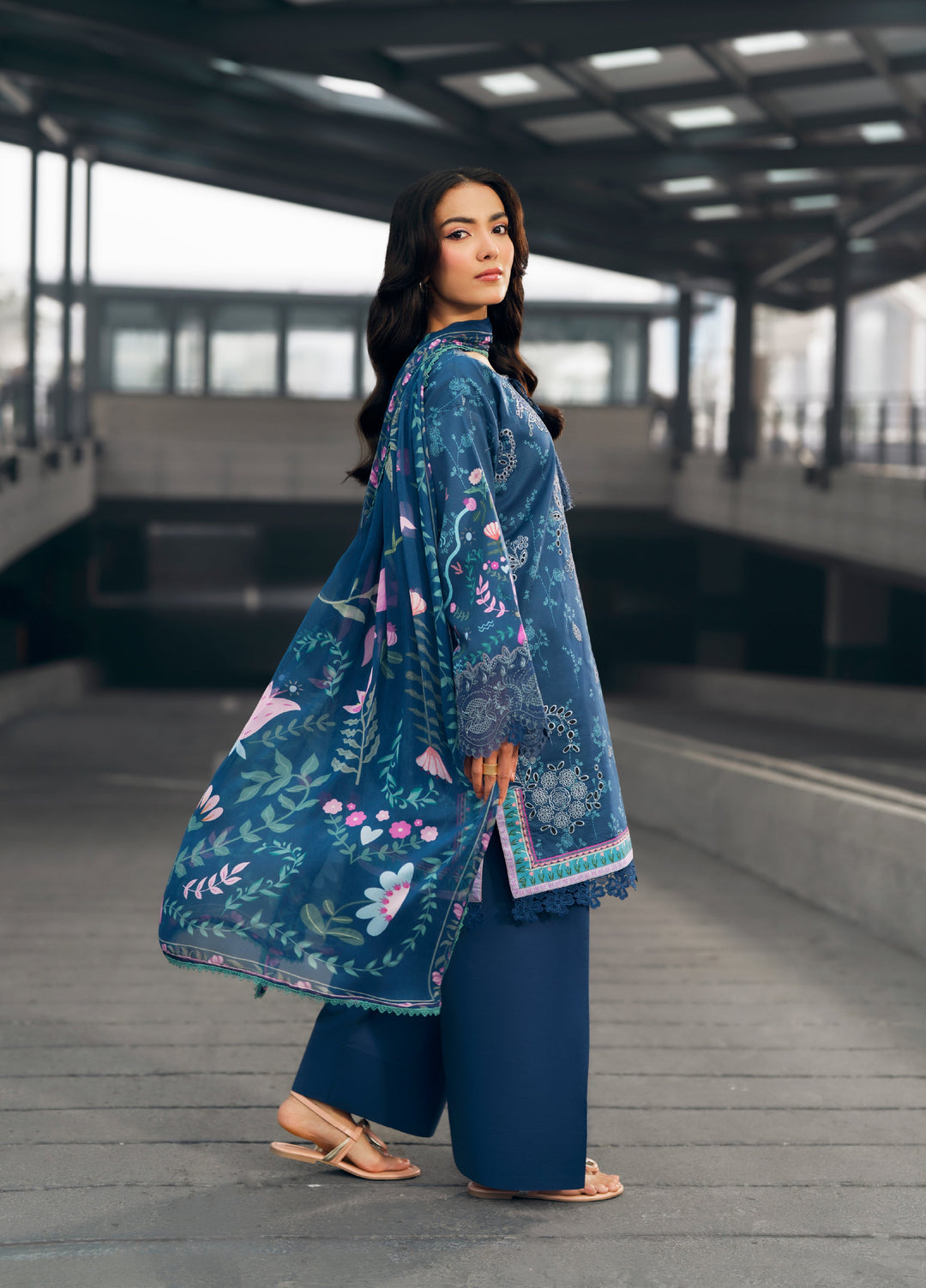 Zync by Florent Unstitched Embroidered Lawn 3 Piece Suit FL26ZU FZ-1A - Summer Collection