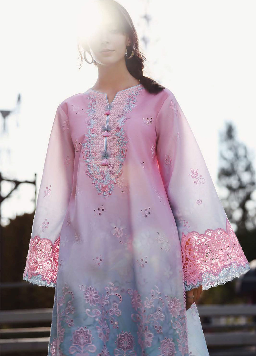 Solace by Mushq Unstitched Chikankari Lawn 3 Piece Suit MU26ULS Faint Blossom MUNSS260207 - Festive Collection