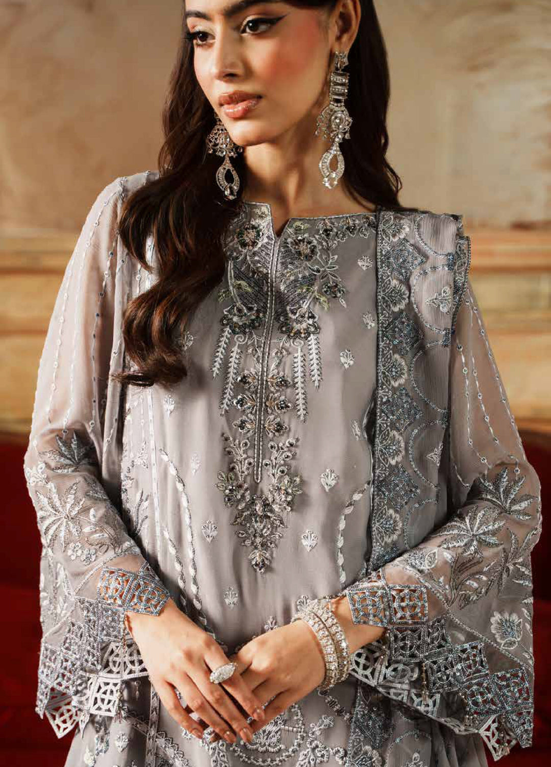 Zurgul by Zebtan Embroidered Chiffon Suits Unstitched 3 Piece ZB25ZF ZG-06 - Formals Collection