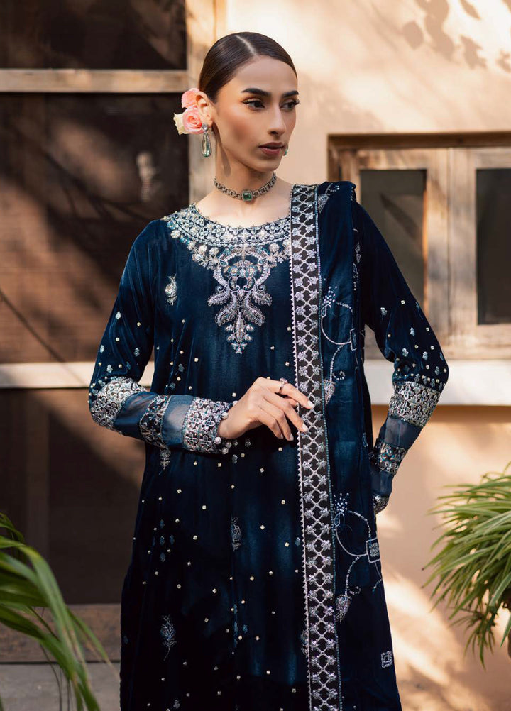 Maya by Nureh Unstitched Velvet Embroidered 3 Piece Suits NU25MV NW-114 - Festive Collection