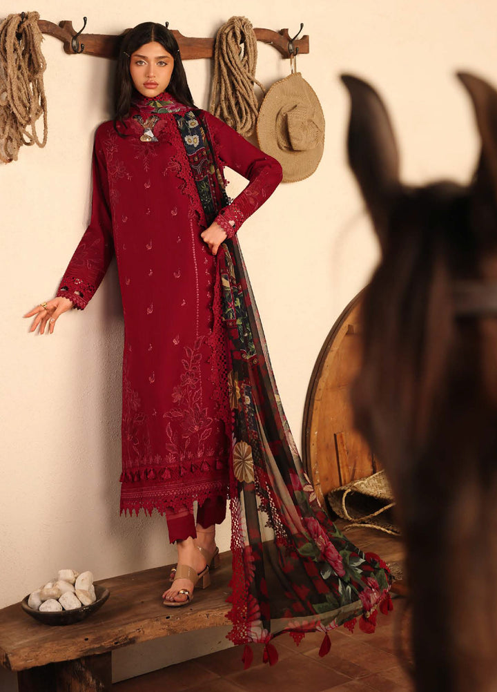 Raha by Nureh Unstitched Embroidered Lawn Doria 3 Piece Suit NU26ULR NE-248 - Summer Collection