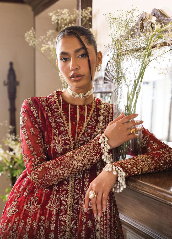 Dastangoi by Afrozeh Unstitched Formal Embroidered Organza 3 Piece Suits  AF25DF D-2 Tea Rose - Formal Collection