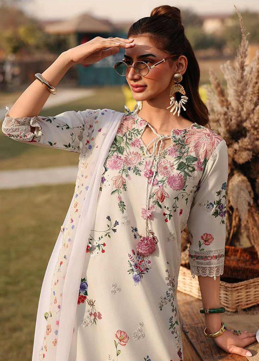 Sardinia Unstitched Embroidered Lawn 3 Piece Suit SRD26ULF D-9 WILD FLOWER - Festive Collection