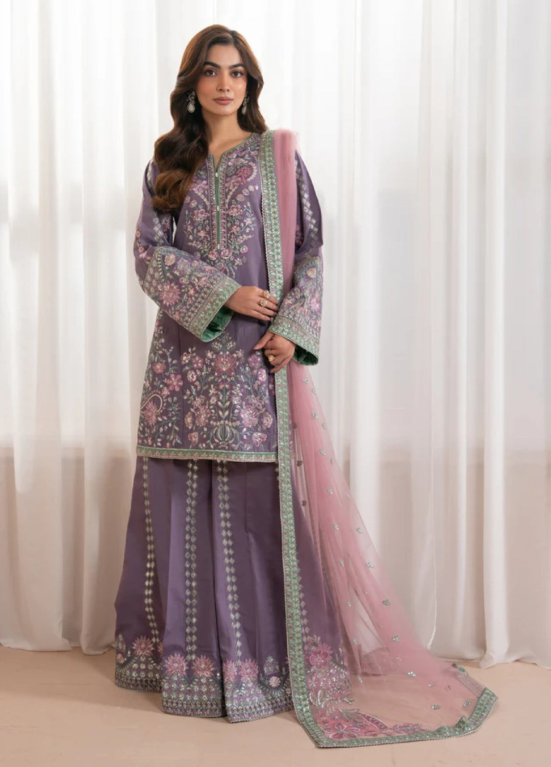 Xenia Formals Unstitched Embroidered Raw Silk 3 Piece Suit Yasha - Festive Collection
