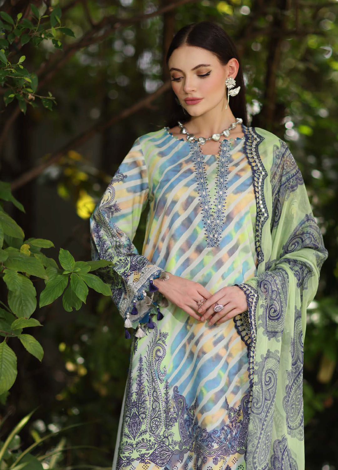 Infinity by Charizma Unstitched Embroidered Lawn 3 Piece Suit CHR26UIL IN6-10 - Casual Collection