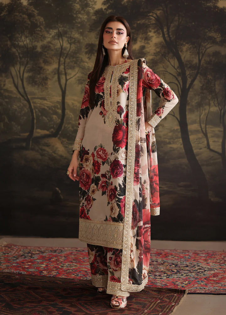 Rehana by Humjoli Pret Embroidered Lawn 3 Piece Beigery - Festive Collection