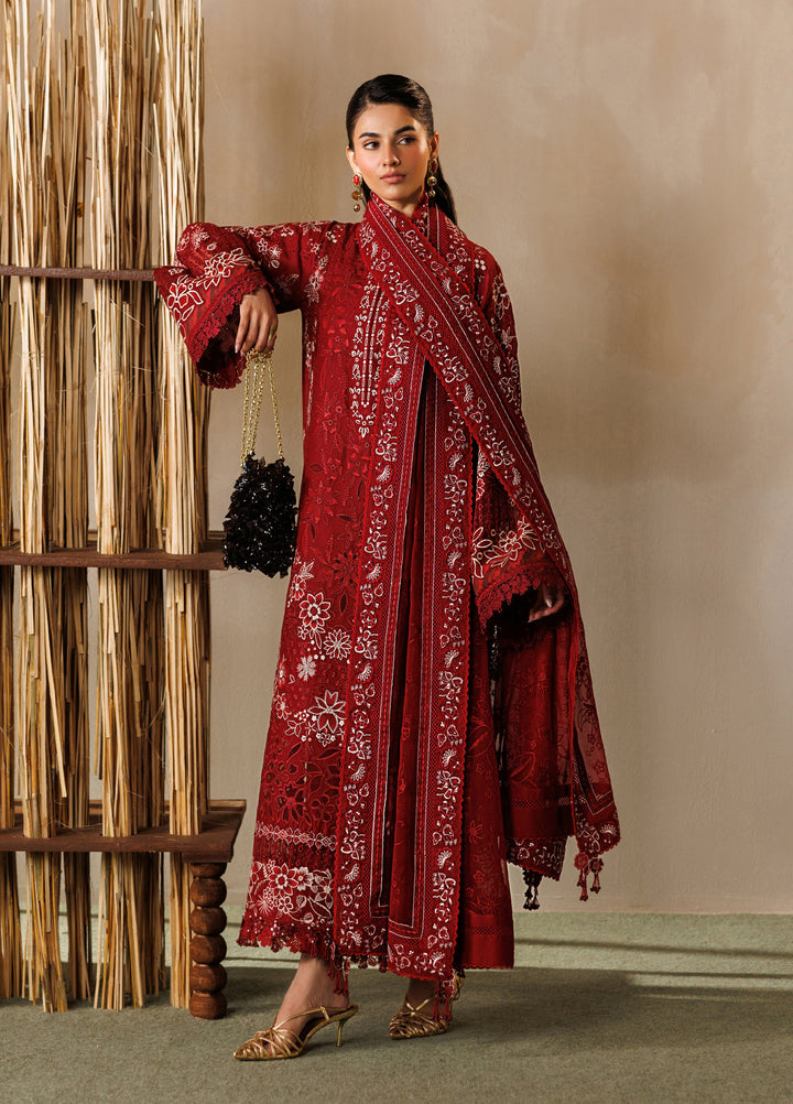 Baroque Unstitched Embroidered Lawn 3 Piece Suit BQ26ULE EL26-D05 - Eid Collection